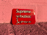 Supreme Name Badge Sticker Artwork by Mj Myers - zero's zeros world sneakers hypebeast streetwear street wear store stores shop los angeles melrose fairfax hollywood santa monica LA l.a. legit authentic cool kicks undefeated round two flight club solestage supreme where to buy sell trade consign yeezy yezzy yeezys vlone virgil abloh bape assc chrome hearts off white hype sneaker shoes streetwear sneakerhead consignment trade resale best dopest shopping