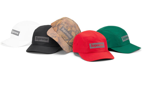 Supreme Reflective Jacquard Logo Camp Cap - zero's zeros world sneakers hypebeast streetwear street wear store stores shop los angeles melrose fairfax hollywood santa monica LA l.a. legit authentic cool kicks undefeated round two flight club solestage supreme where to buy sell trade consign yeezy yezzy yeezys vlone virgil abloh bape assc chrome hearts off white hype sneaker shoes streetwear sneakerhead consignment trade resale best dope dopest shopping