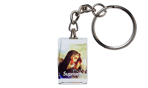 Supreme Virgin Mary Keychain - zero's zeros world sneakers hypebeast streetwear street wear store stores shop los angeles melrose fairfax hollywood santa monica LA l.a. legit authentic cool kicks undefeated round two flight club solestage supreme where to buy sell trade consign yeezy yezzy yeezys vlone virgil abloh bape assc chrome hearts off white hype sneaker shoes streetwear sneakerhead consignment trade resale best dopest shopping